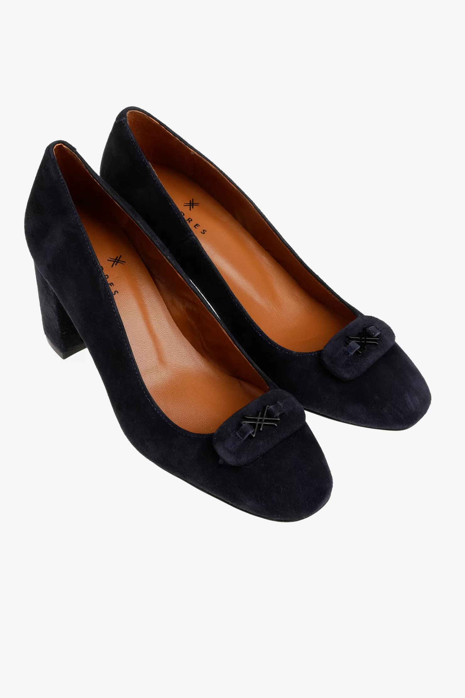 Xandres Blockabsatz aus Leder NAVY Sale