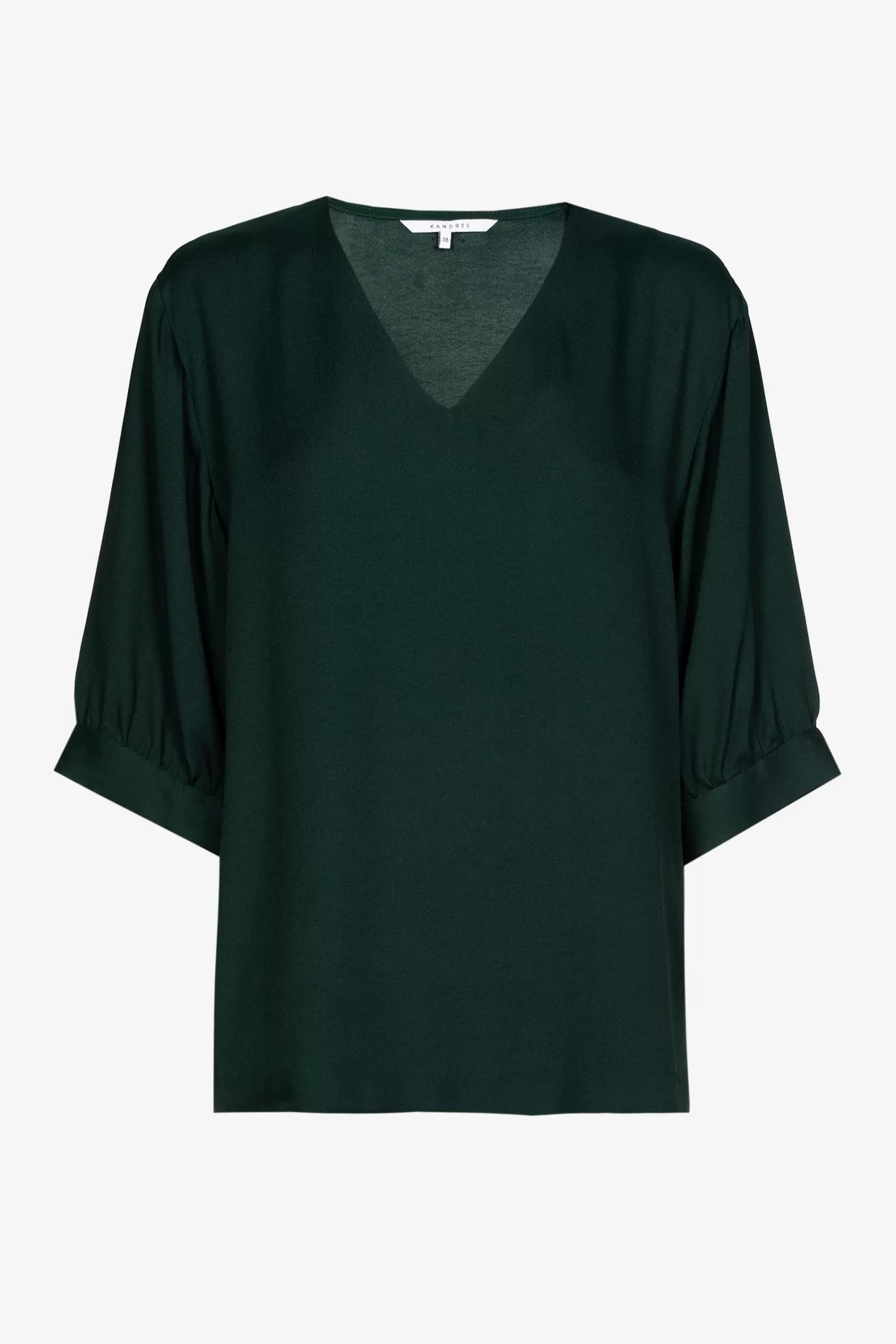 Xandres Bluse mit gerafften Ärmeln BOTTLEGREEN Clearance