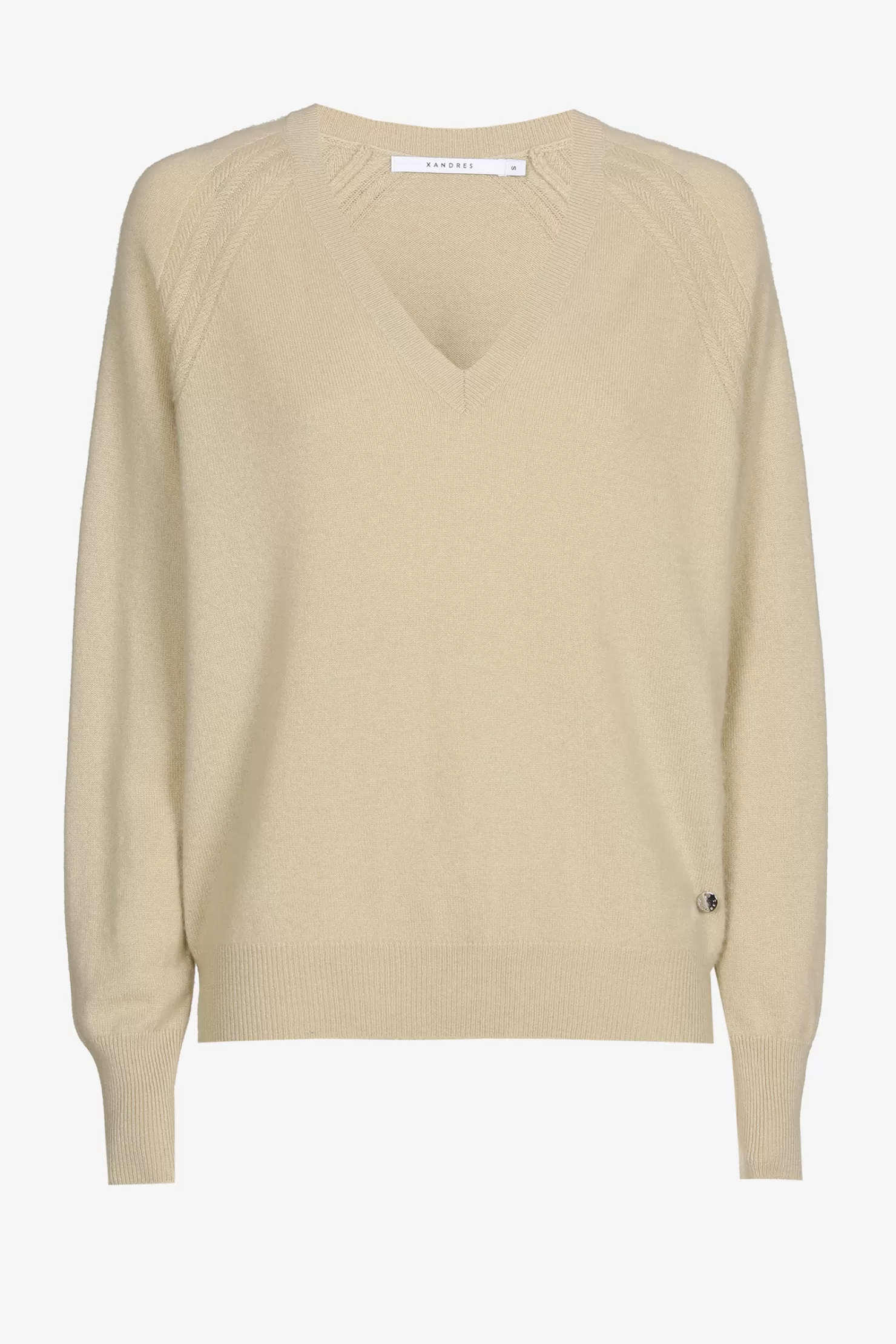 Xandres Pullover mit V-Ausschnitt aus Kaschmir TAUPE Shop