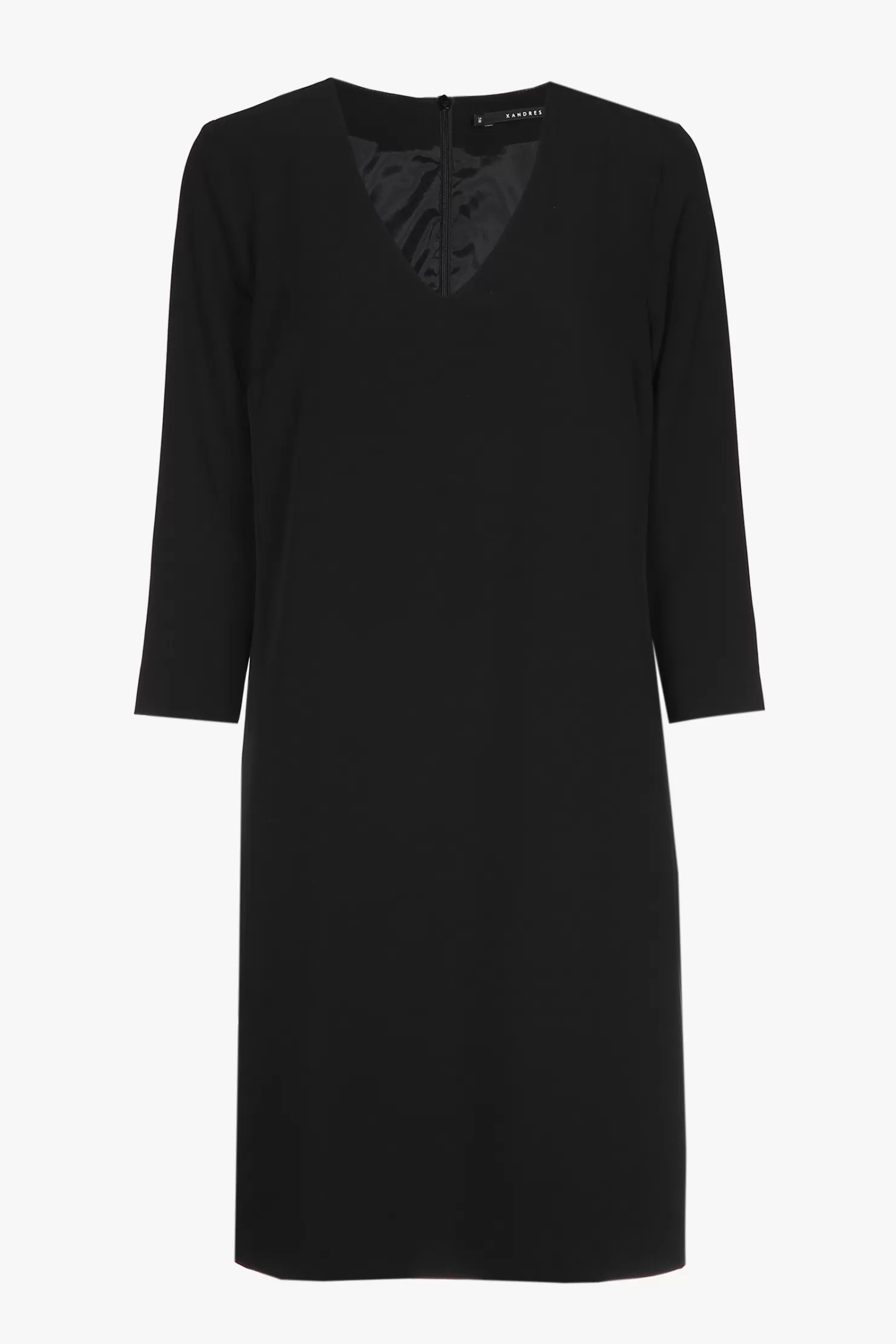 Xandres Schwarzes Kleid in A-Linie mit V-Ausschnitt BLACK Fashion