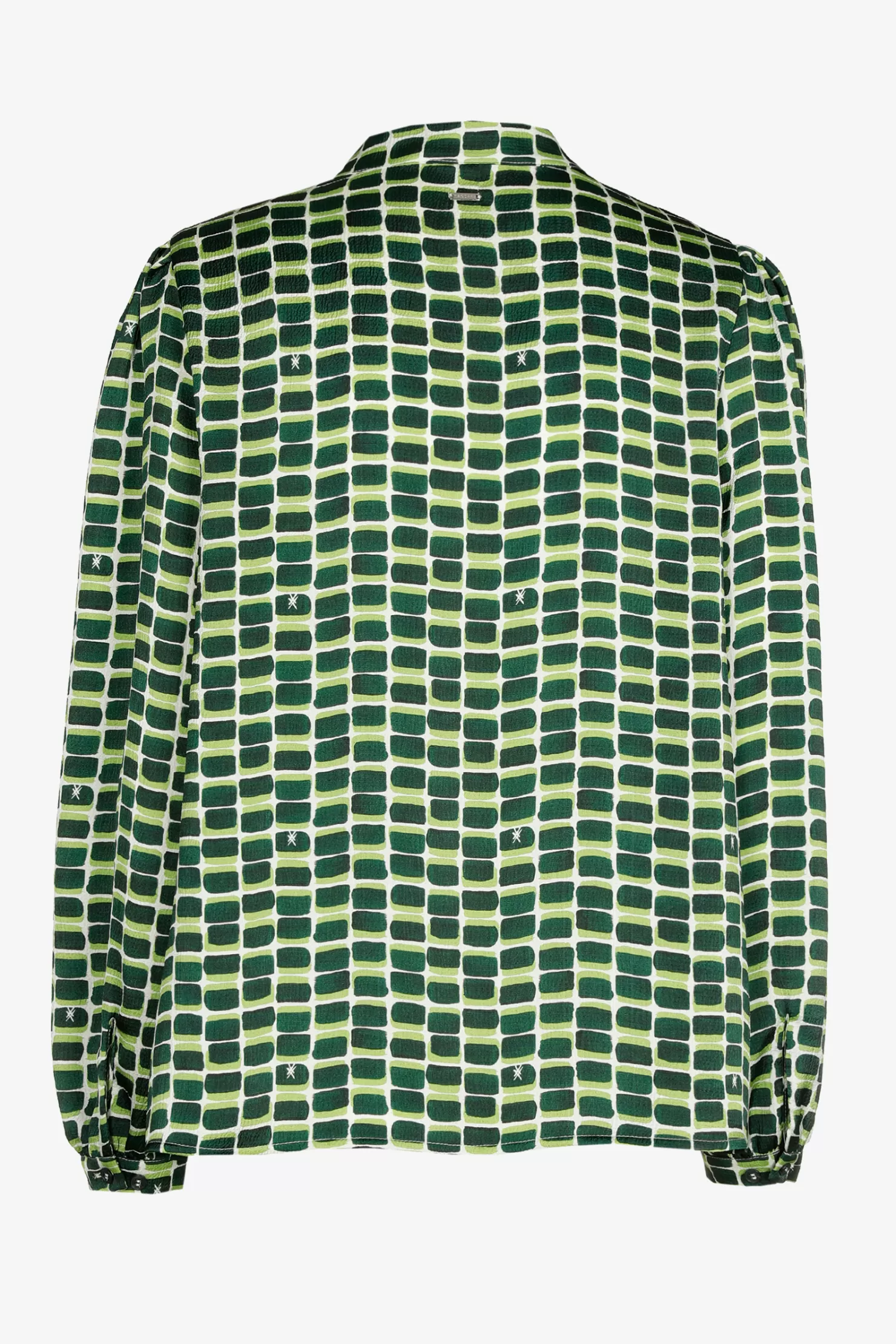 Xandres Seersucker-Bluse mit Logodruck BOTTLEGREEN Flash Sale