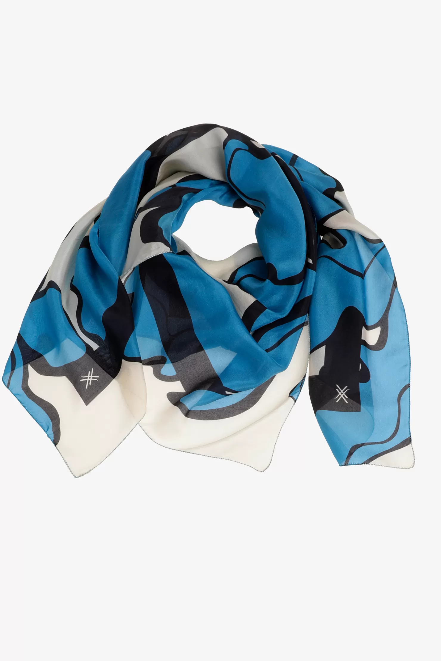 Xandres Seidenschal mit Blumenmuster AZUREBLUE Sale